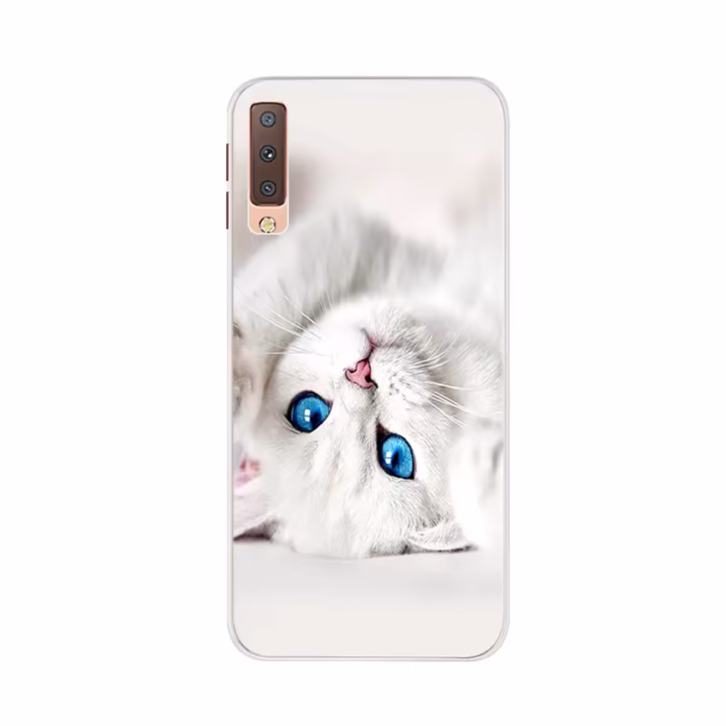 Mavi Gözlü Beyaz Kedi Tasarımlı Baskılı Telefon Kılıfı