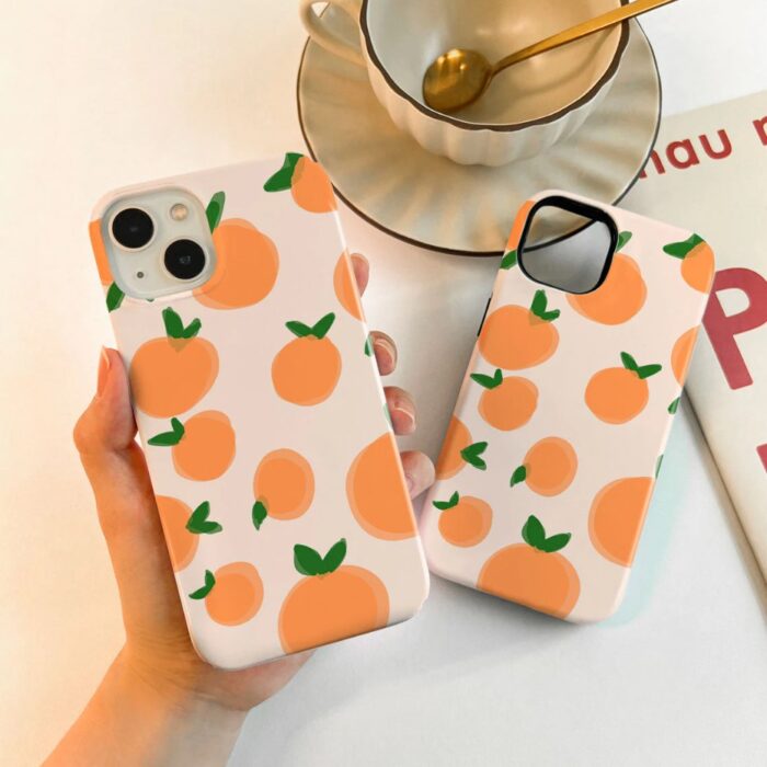 Orange Portakal Desenli Baskılı Telefon Kılıfı