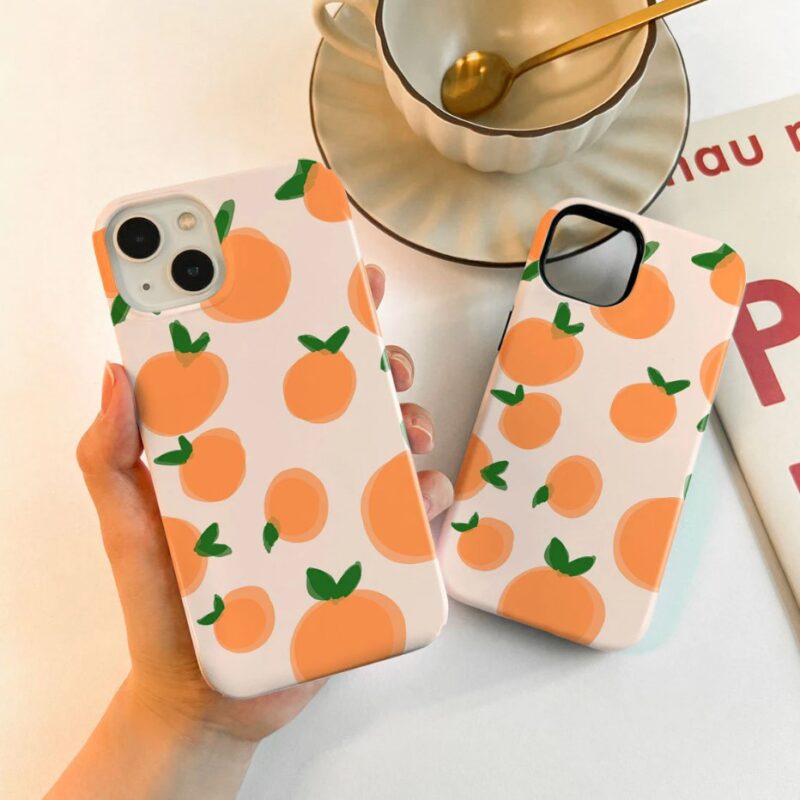 Orange Portakal Desenli Baskılı Telefon Kılıfı